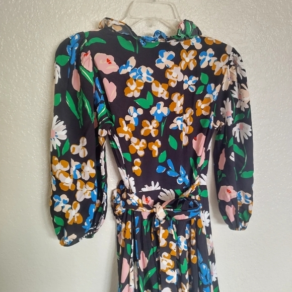 Kate Spade Meadow Wrap floral midi Dress sz Xs - Picture 7 of 9